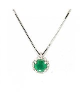 Collana Recarlo Donna Primula in Oro bianco Smeraldo P33CC244/SM-42